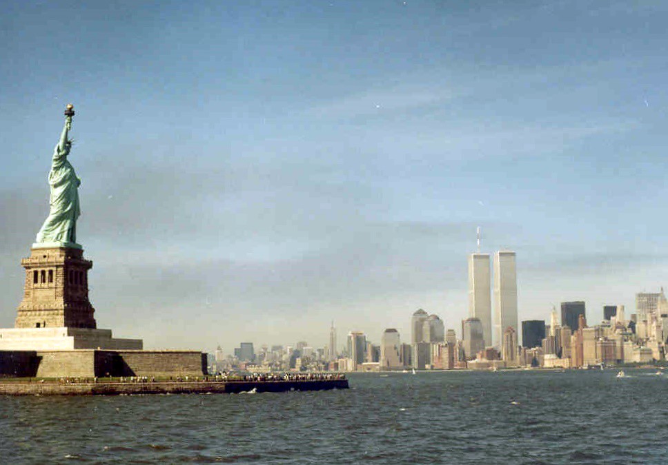 Remembering 9/11: Statue Of Liberty And Twin Towers